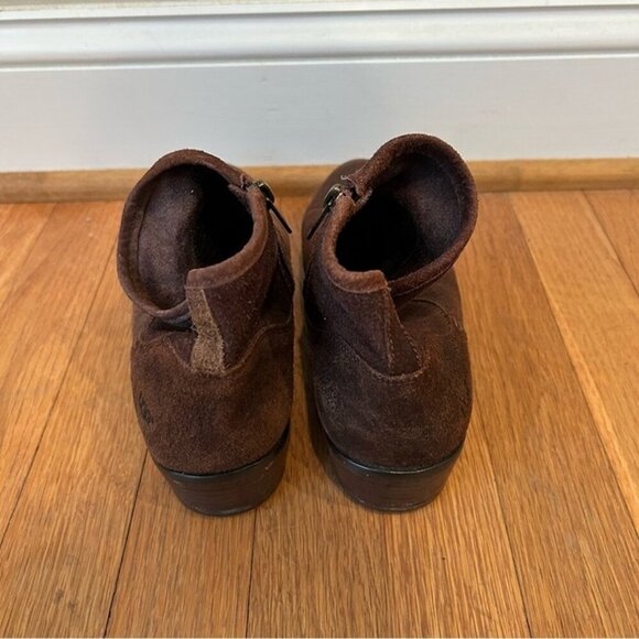 UGG Australia Zip Up Brown Suede Leather Chelsea Ankle Boots Women’s Size 6 - Picture 4 of 6